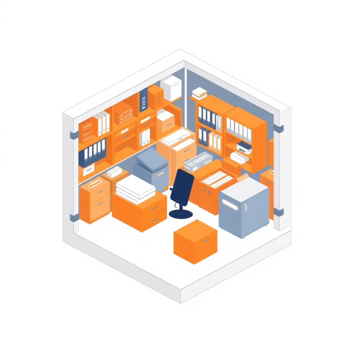 Ilustração isométrica de box 8m³